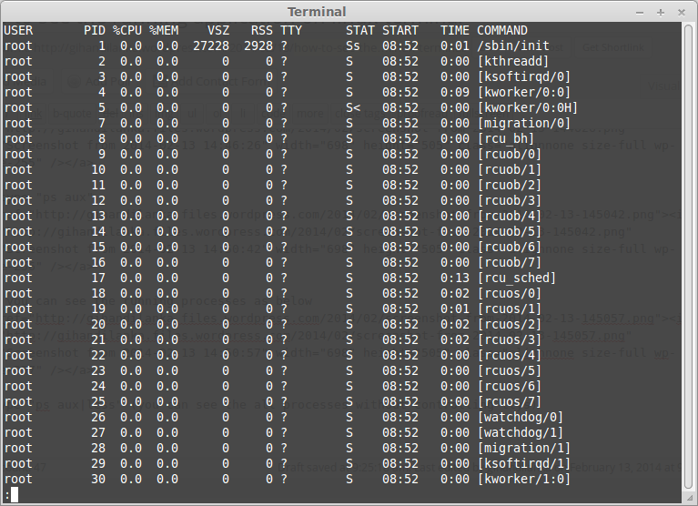 how to see the running processes on linux terminal Gihan Dilanka