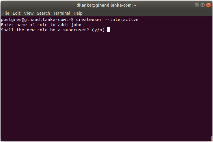 how to create user in postgresql ubuntu