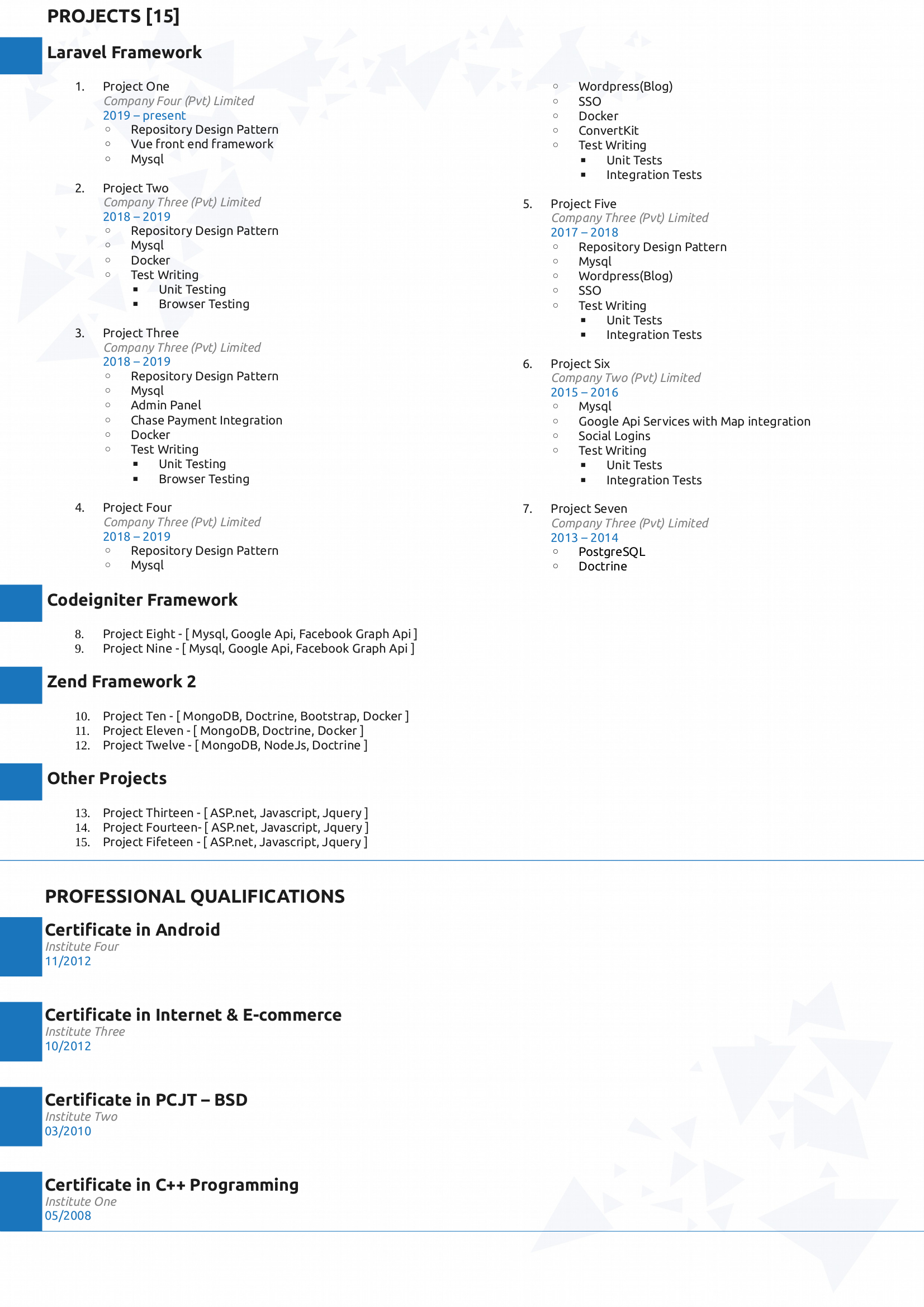 Free Download LibreOffice Writer Resume CV Templates Style 01