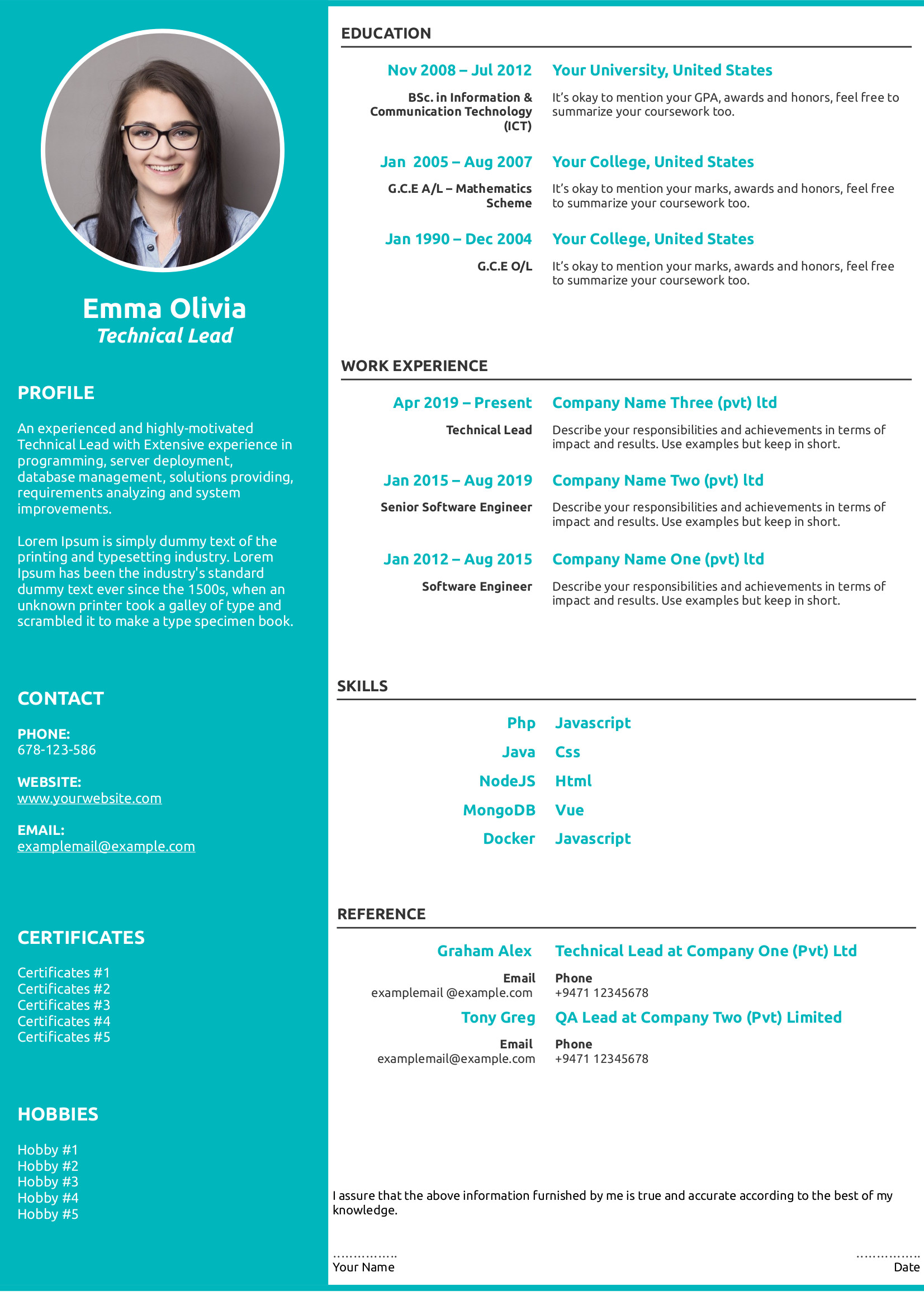 cv resume template