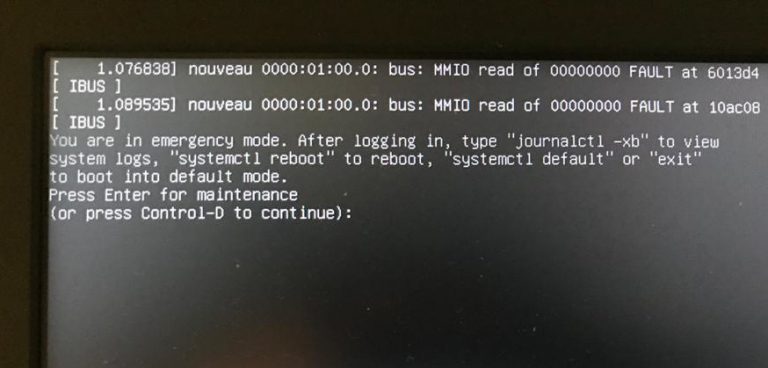 Ubuntu boot нет места