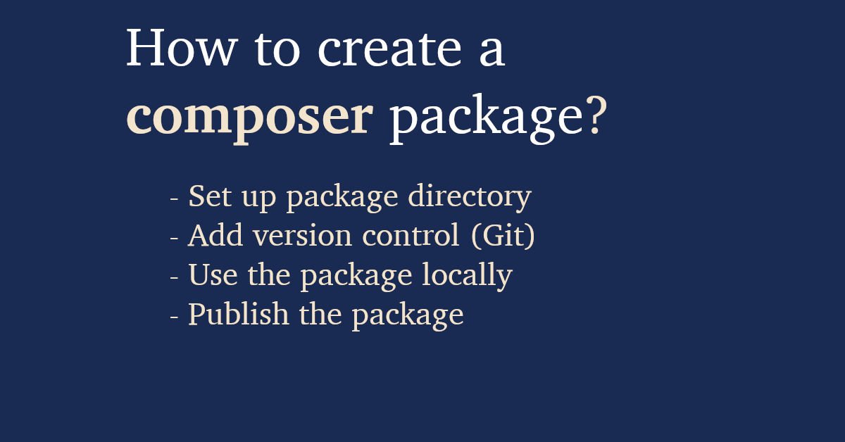 How to create a composer package